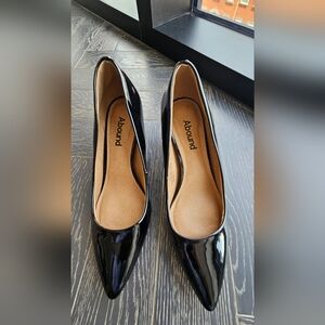 Abound Black Heels Patent Leather Pointed-Toe